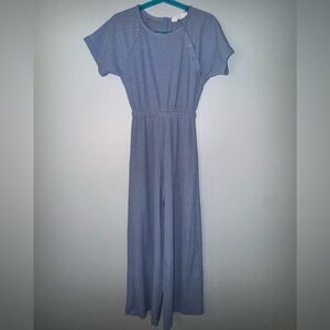 Zara Blue Striped Kids Jumpsuit Girls Size 8